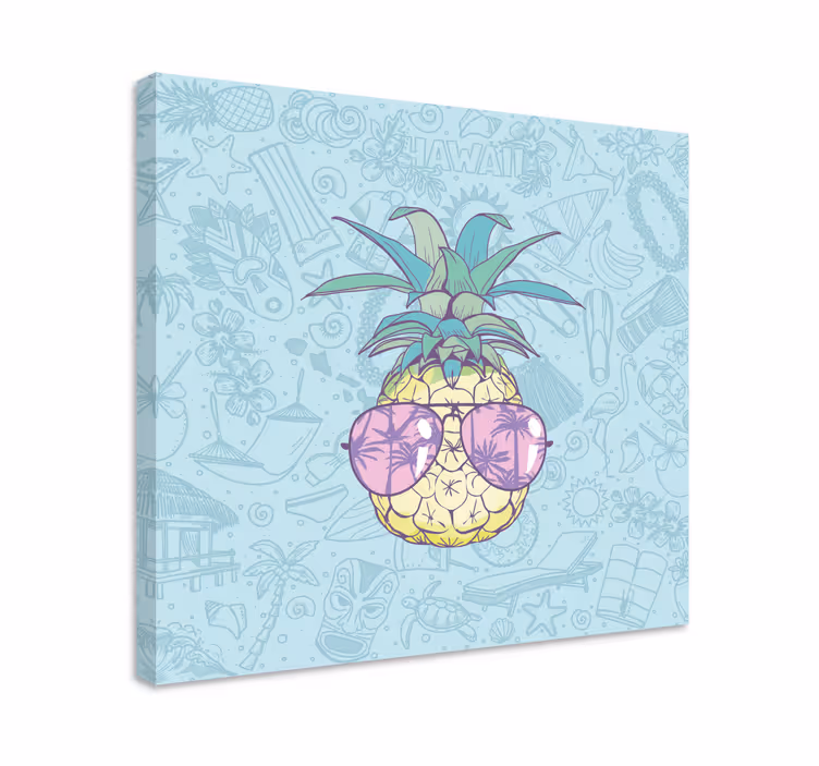 Tablou fructe ananas cu ochelari de soare - TenStickers