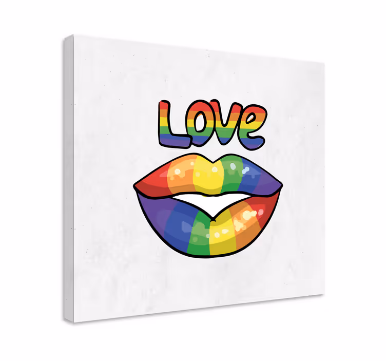 Tablou fraze buze colorate de iubire - TenStickers