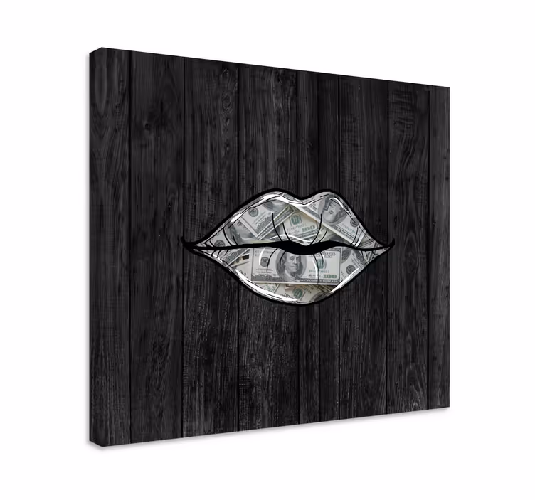 Tablou ornamental buze cu bani - TenStickers