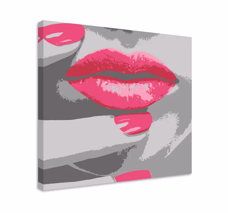 Tablou vintage detaliu buze roz - TenStickers
