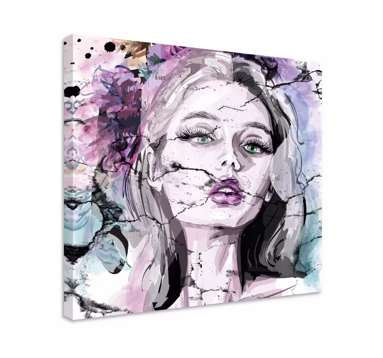 Tablou persoane frumusețe portret fragmentat - TenStickers