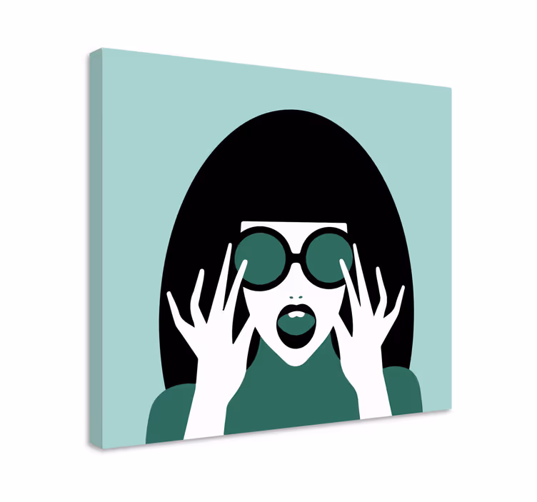 Tablou persoane femeie stilată în ochelari - TenStickers