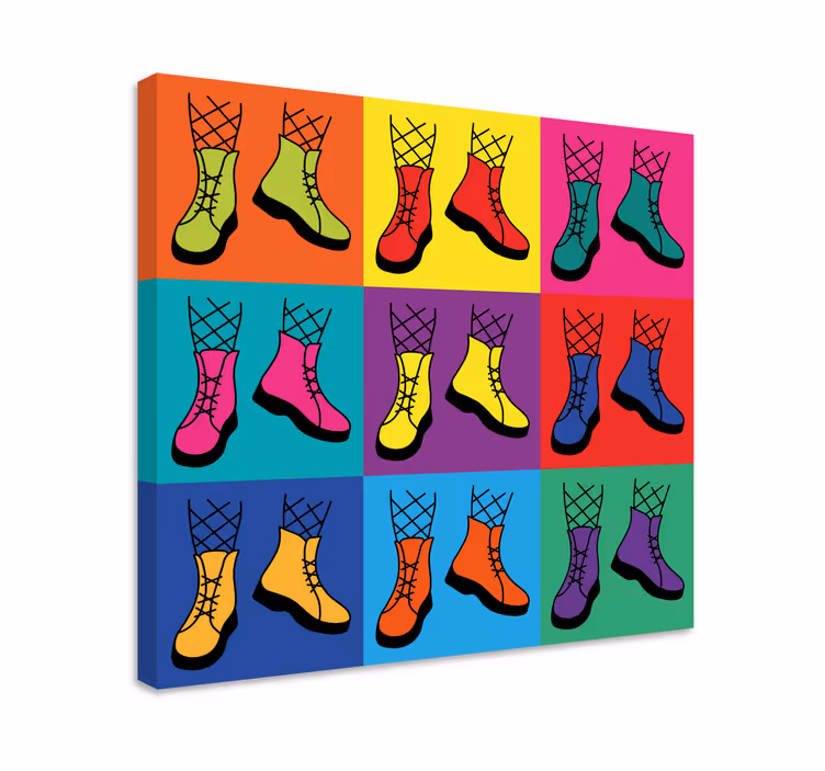 Tablou alte texte bocanci colorati cu sireturi - TenStickers