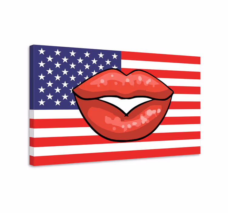 Tablou vintage buze pe steag - TenStickers