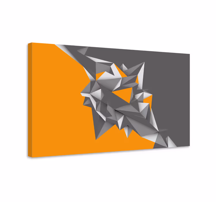 Imprimeuri de pânză 3d geometrice gri și portocaliu - TenStickers