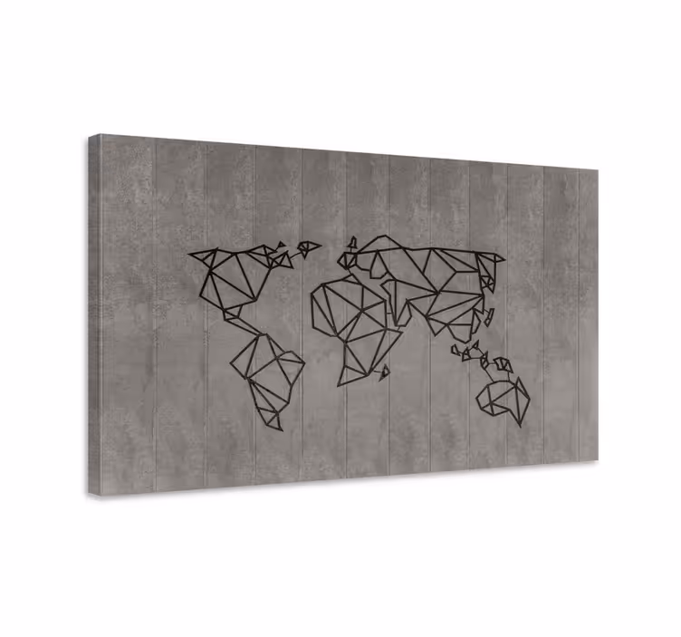 Tablou harta lumii contur geometric al lumii - TenStickers