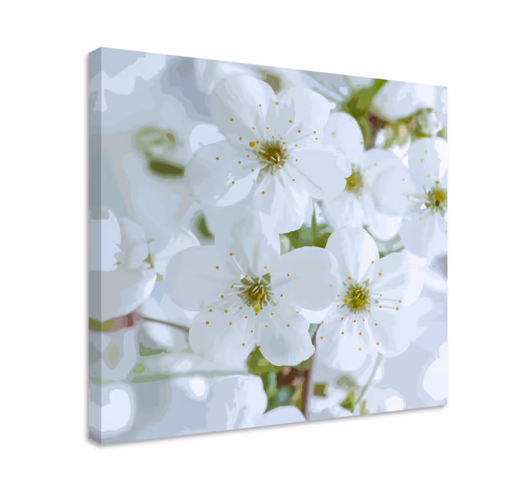 Culori pastel albe petale flori panza - TenStickers