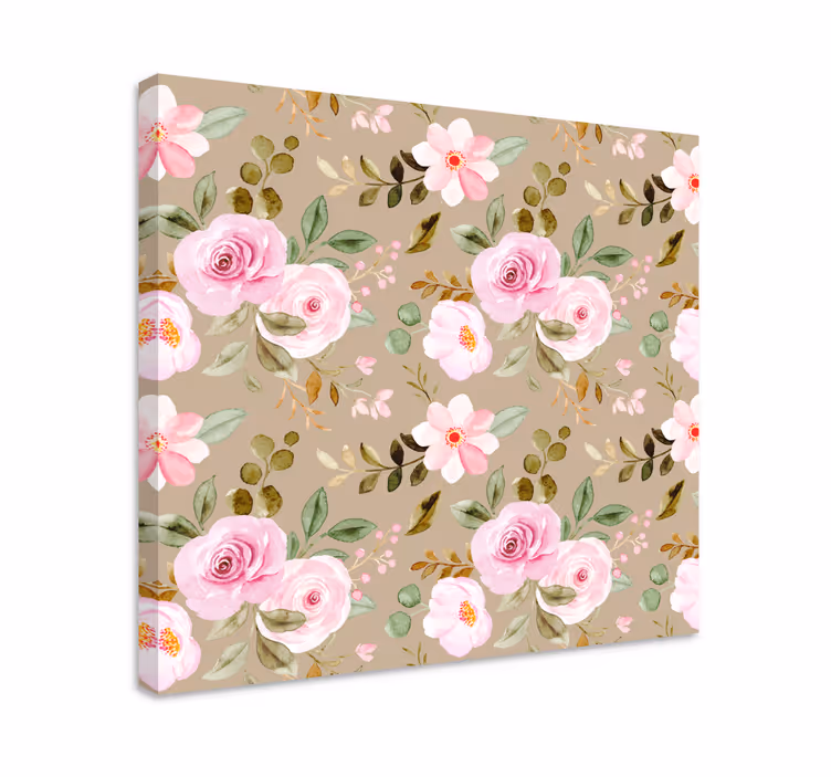 Tablou flori şi plante compoziție flori roz - TenStickers