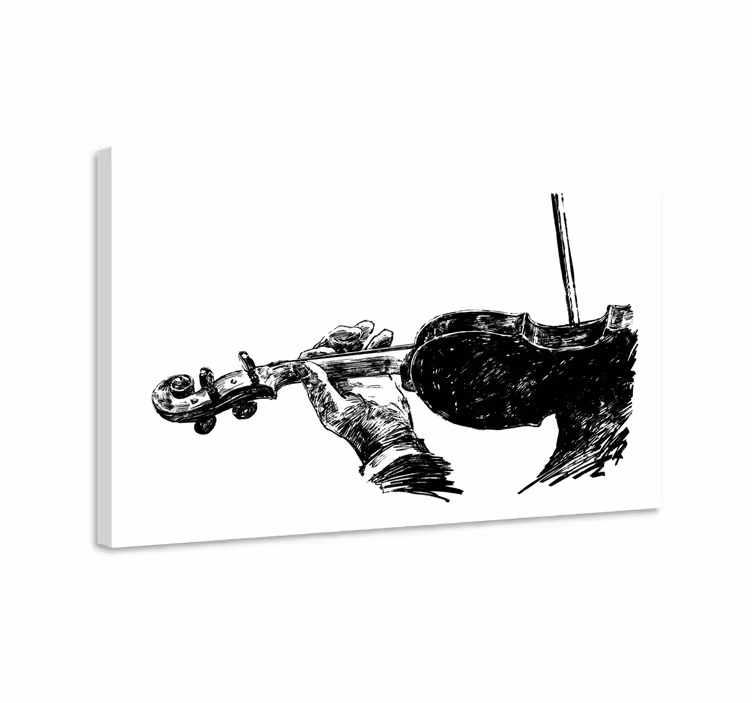 Pânză muzicală muzician vioară desenată manual - TenStickers