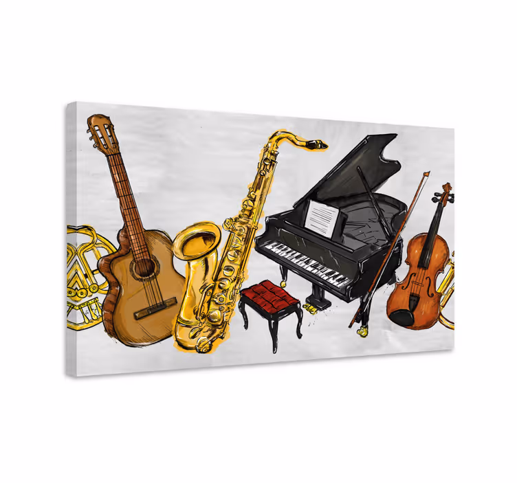 Pictura instrumente muzicale pânză - TenStickers