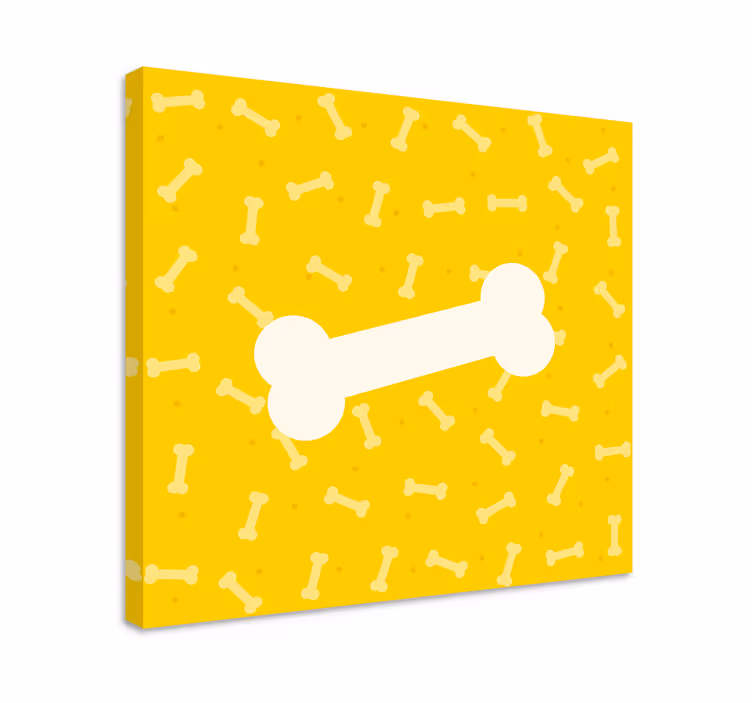 Drăguț fundal galben os de câine imprimeuri pe pânză - TenStickers
