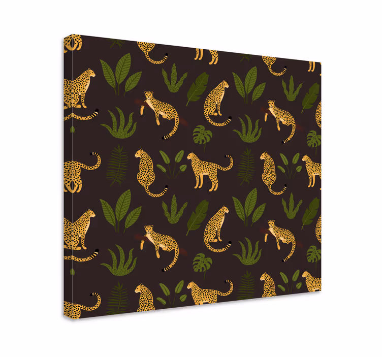 Tablou câini leoparzi și frunze - TenStickers