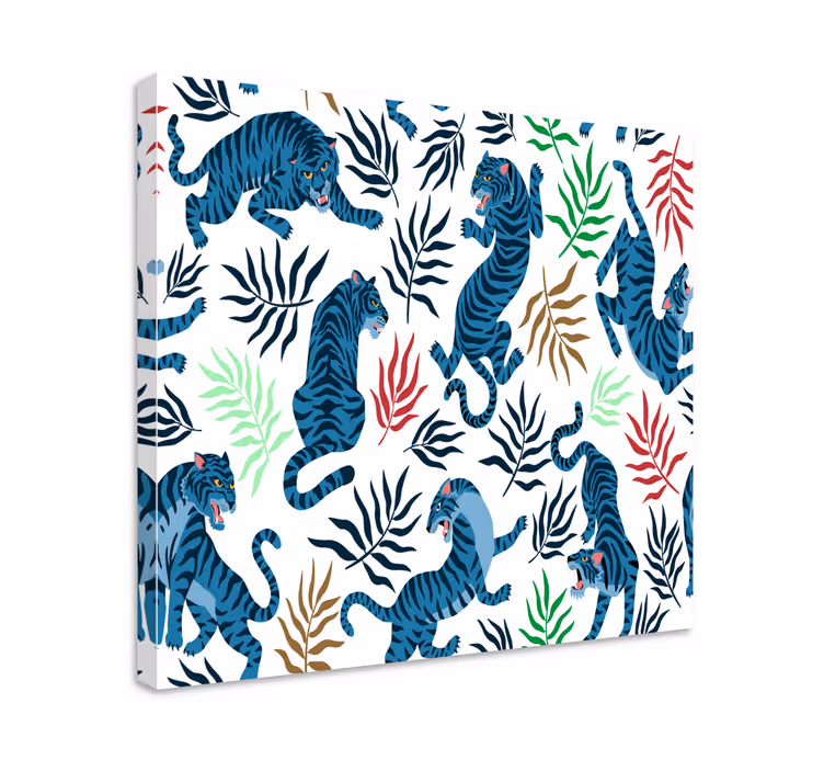 Tablou animale model de tigru tropical - TenStickers
