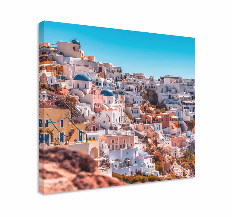 Santorini vara noapte cer vedere pânză - TenStickers