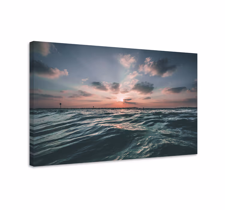 Tablou peisaje amurg peste ocean - TenStickers