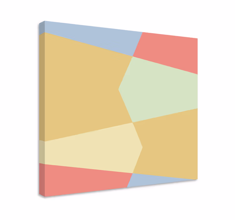 Tablou geometric blocuri de culoare în formă - TenStickers