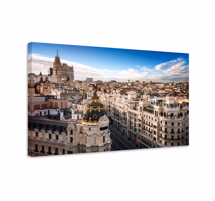 Tablou orașe vedere asupra orizontului madrid - TenStickers