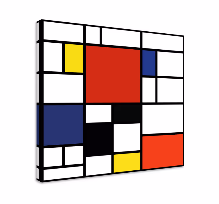 Tablou abstract blocuri de culoare geometrice - TenStickers