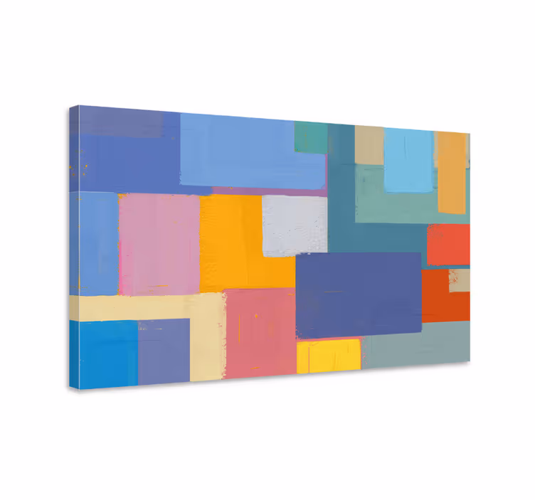 Tablou abstract cu figuri geometrice vibrante - TenStickers