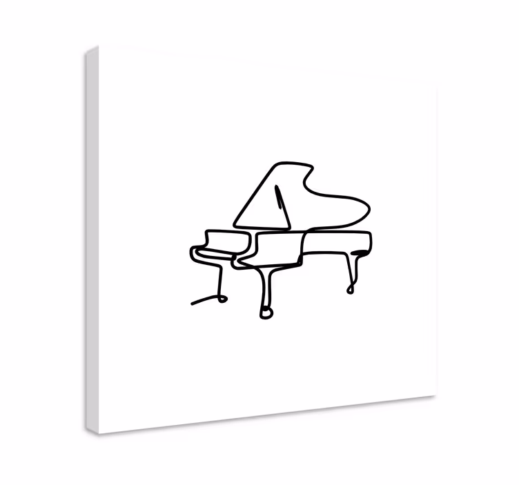 Tablou muzică contur pian - TenStickers