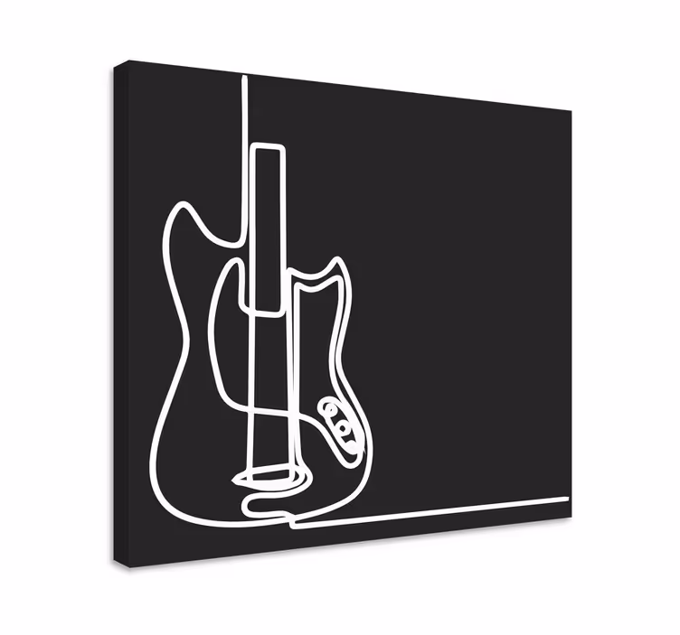 Tablou muzică contur chitară electrică - TenStickers