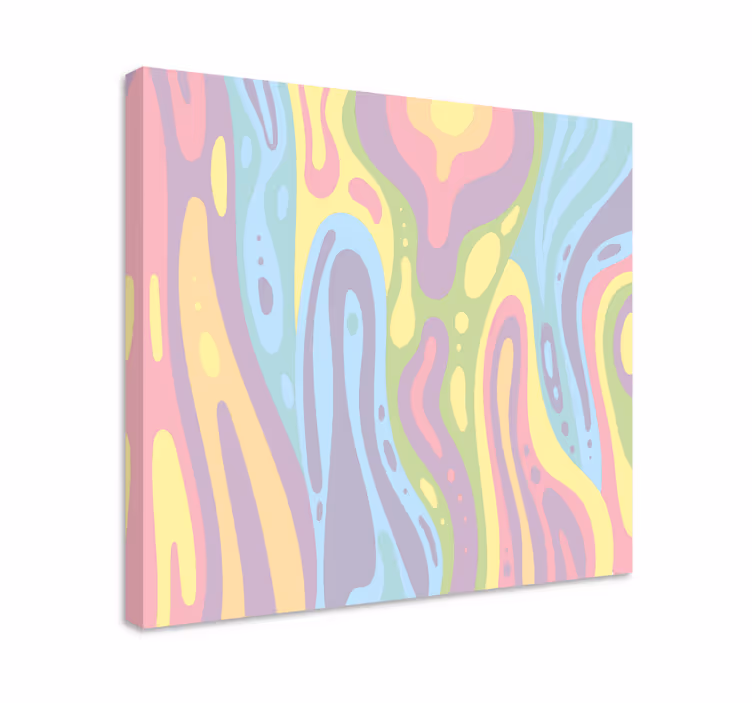 Tablou abstract cu modele colorate fluide - TenStickers