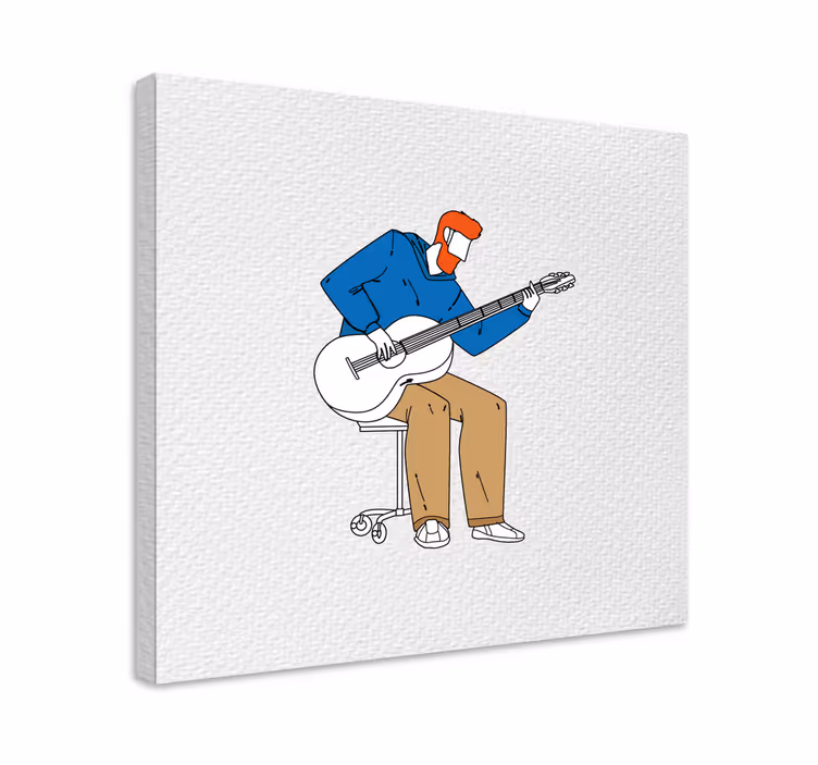 Tablou muzică chitarist interpretând melodii - TenStickers