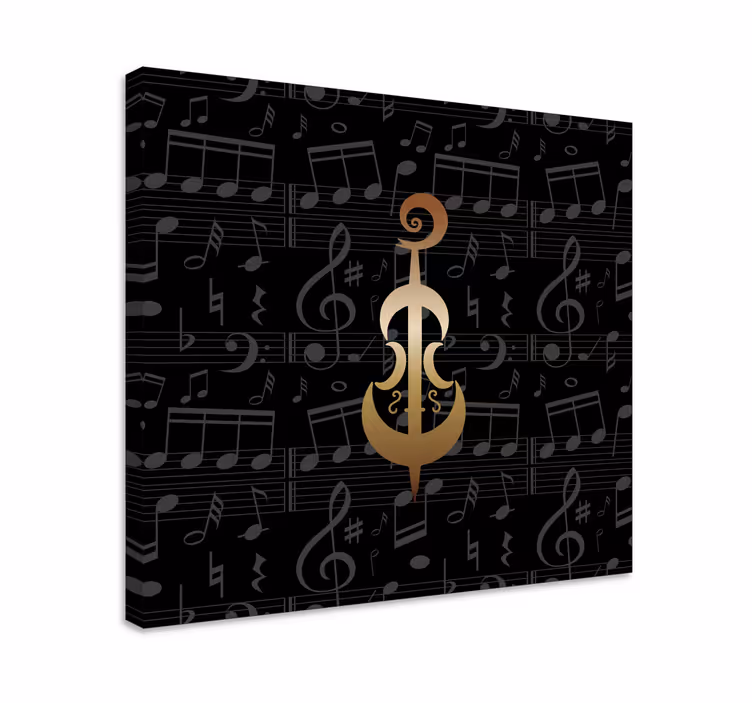 Panza de muzică siluetă de violoncel auriu - TenStickers