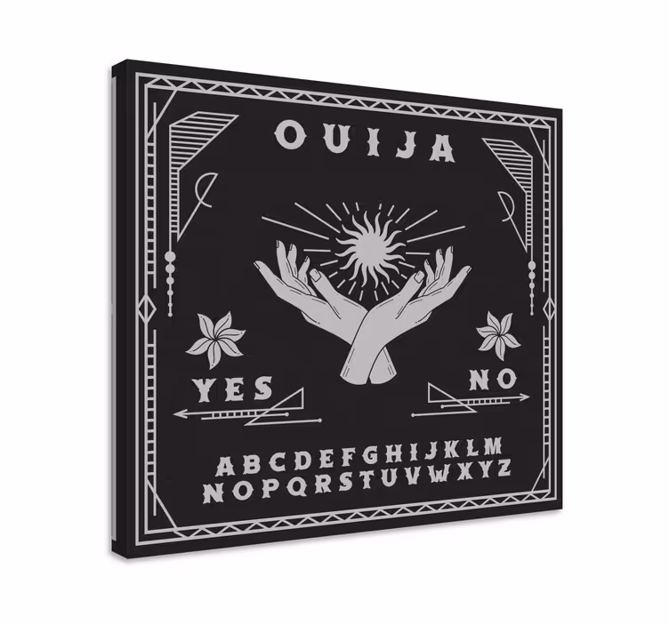 Imprimeuri pe pânză alb-negru cu ouija board acasă - TenStickers