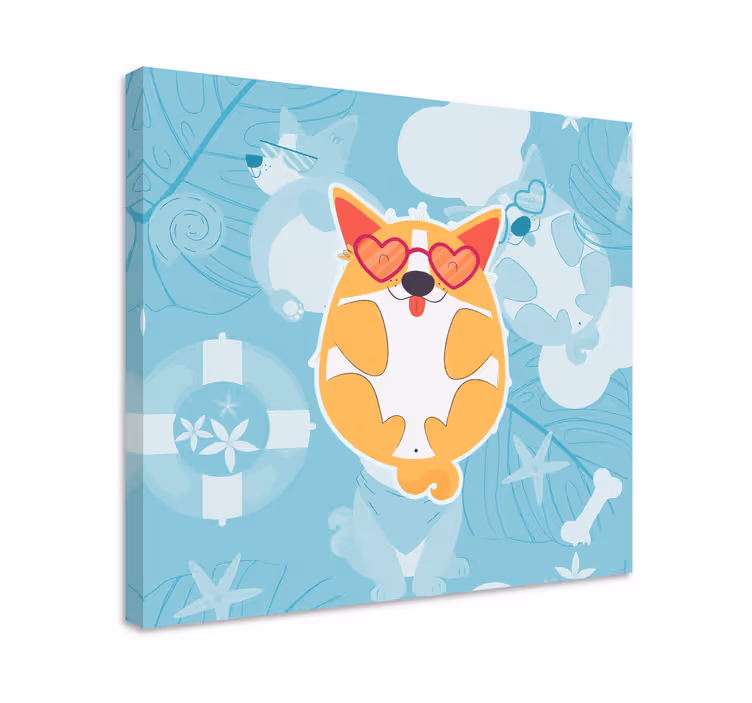 Tablou câini corgi fermecător relaxant - TenStickers