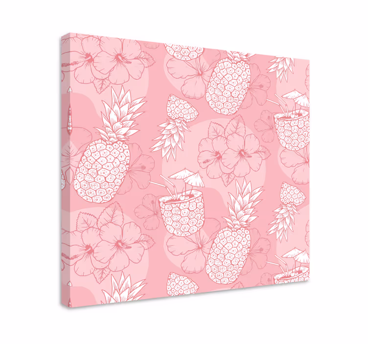 Tablou flori şi plante model hibiscus cu ananas - TenStickers