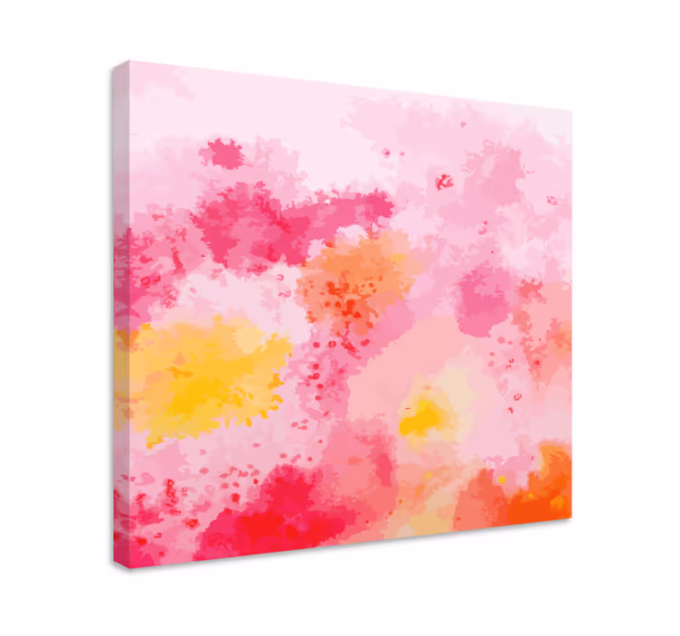 Tablou flori abstracte roz - TenStickers