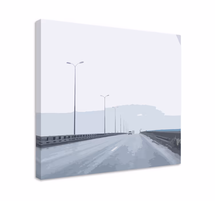 Tablou orașe vedere de pe autostradă urbană - TenStickers