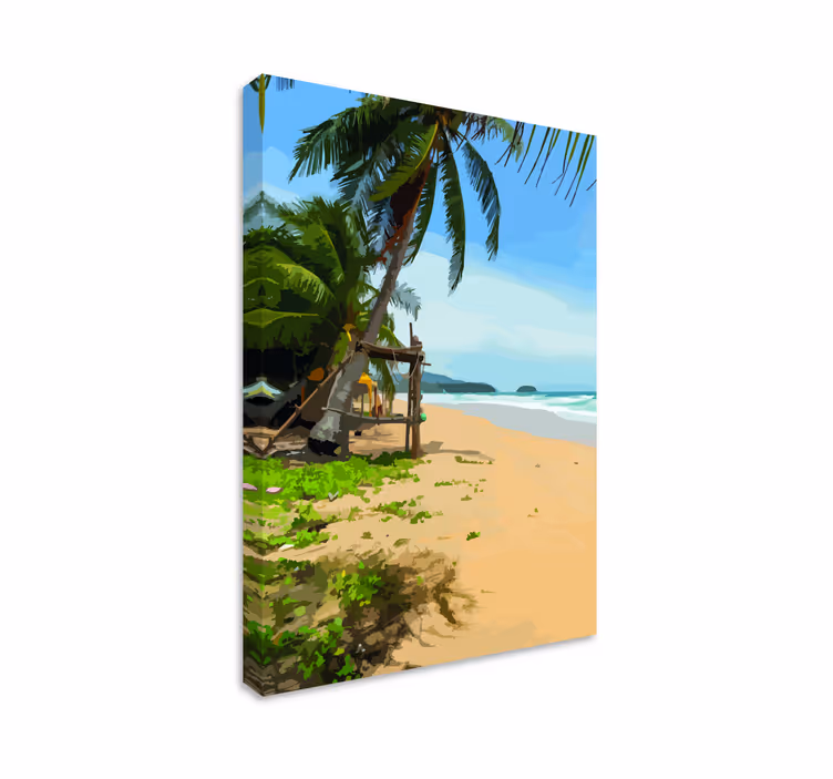 Tablou peisaje scena de plajă tropicală - TenStickers