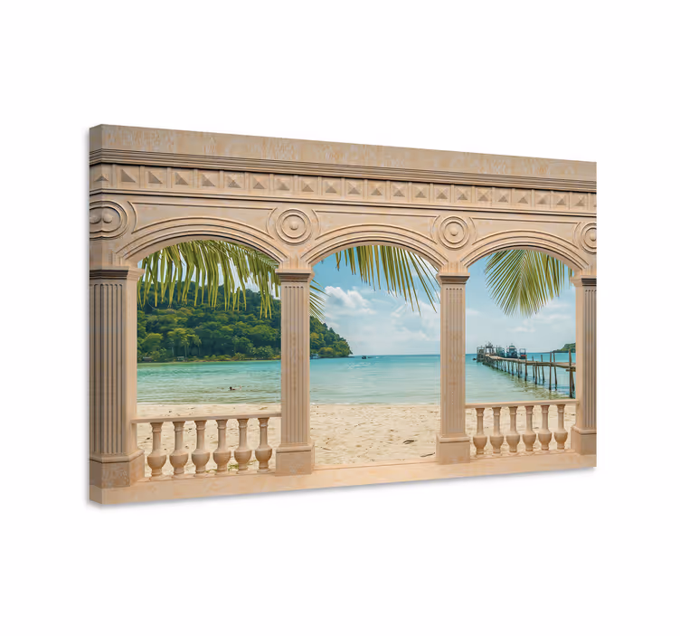 Tablou peisaje vedere plajă tropicală - TenStickers