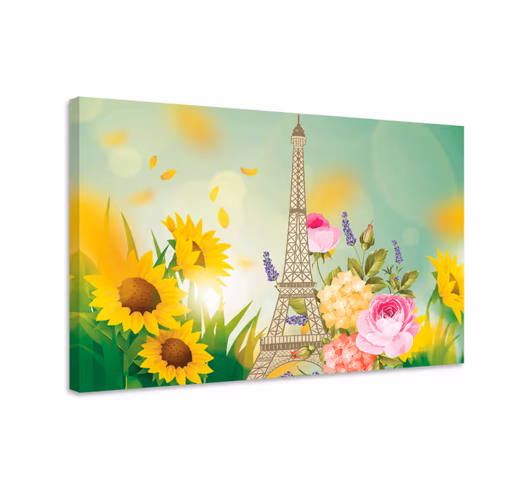 Tablou flori şi plante turnul eiffel floral - TenStickers