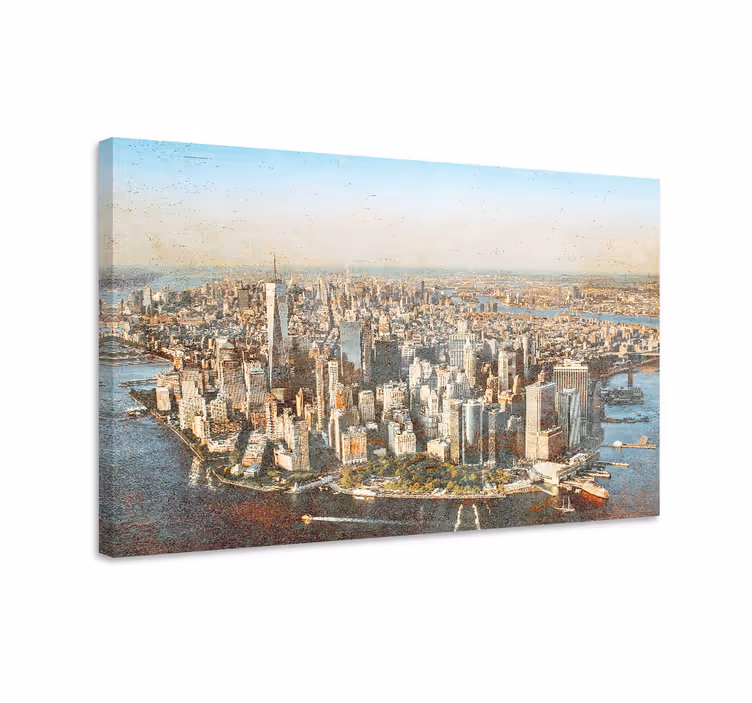 Tablou orașe vedere aeriană manhattan - TenStickers