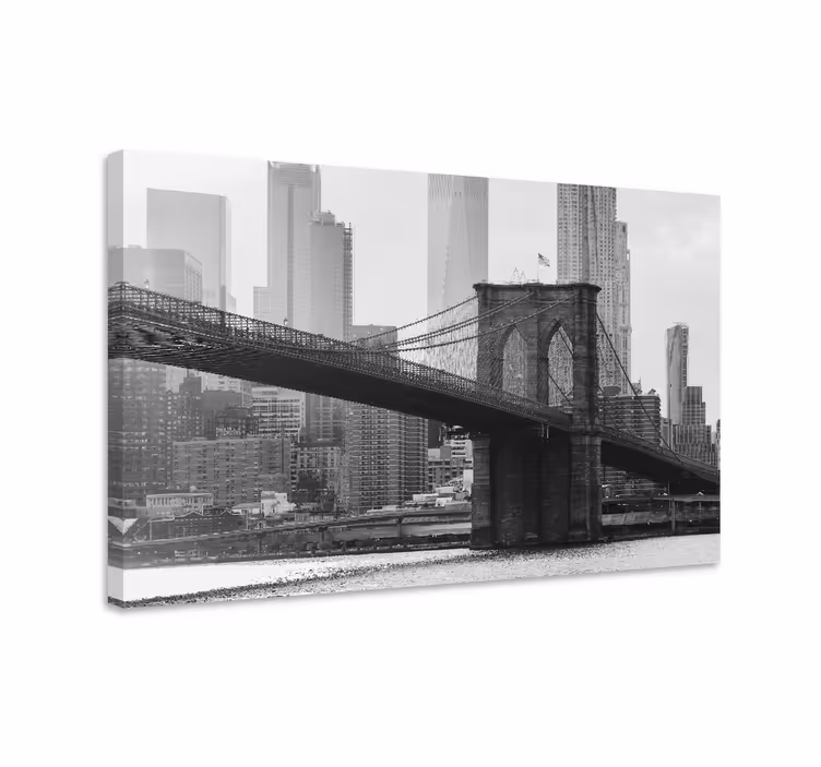 Imprimeuri pe pânză alb-negru orașul brooklyn - TenStickers