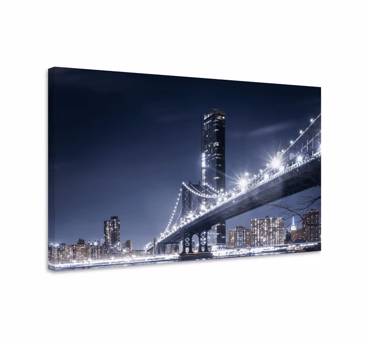 Tablou orașe lumini pod brooklyn - TenStickers