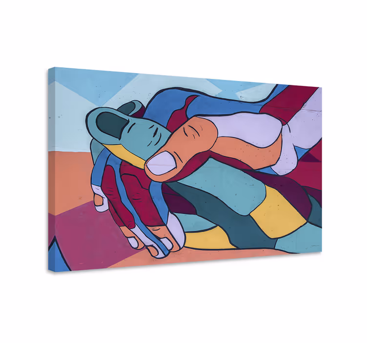 Mâini colorate desenate de mână amprente de artă - TenStickers