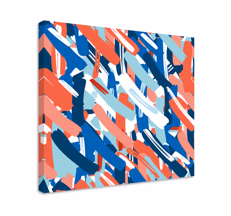 Tablou abstract cu tușe de pensulă dinamice - TenStickers