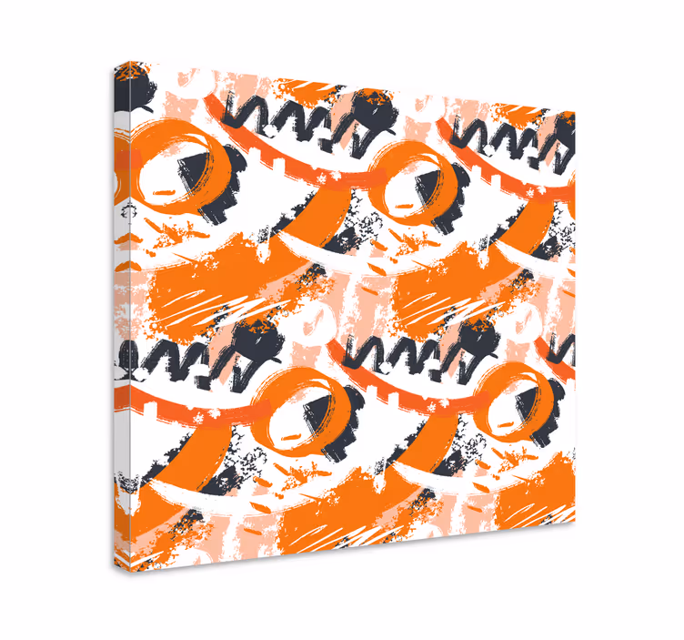 Tablou abstract forme portocalii dinamice - TenStickers