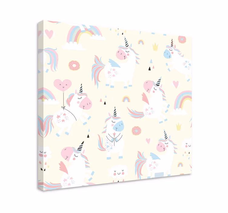Tablou unicorni model jucăuș de unicorni - TenStickers