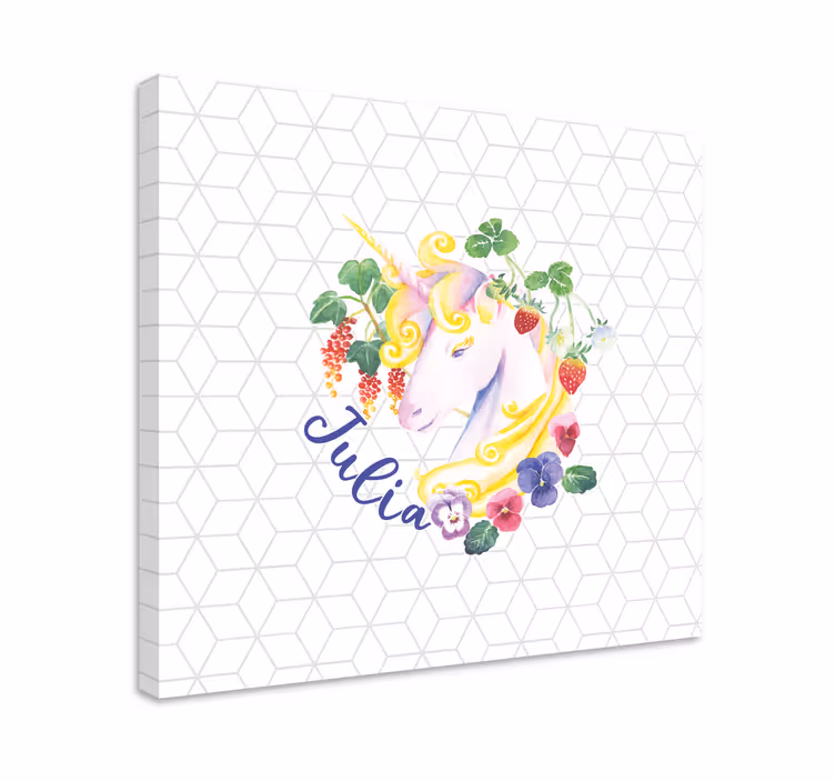 Cap de inorog peste dale panza personalizata - TenStickers