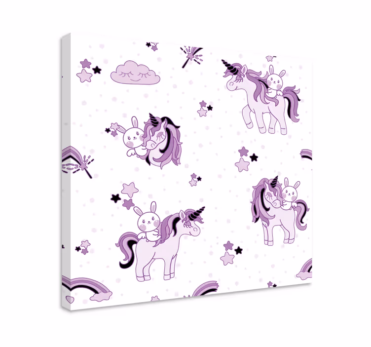 Tablou unicorni aventură drăguță cu unicorni - TenStickers