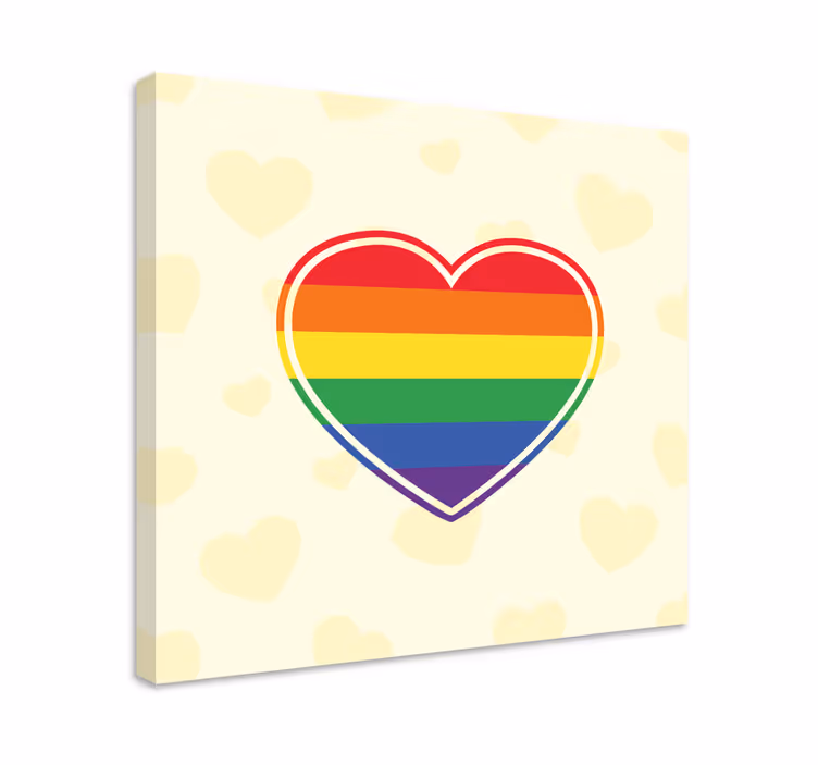 Gay orgoliu formă de inimă plat imprimări de pânză de acasă - TenStickers