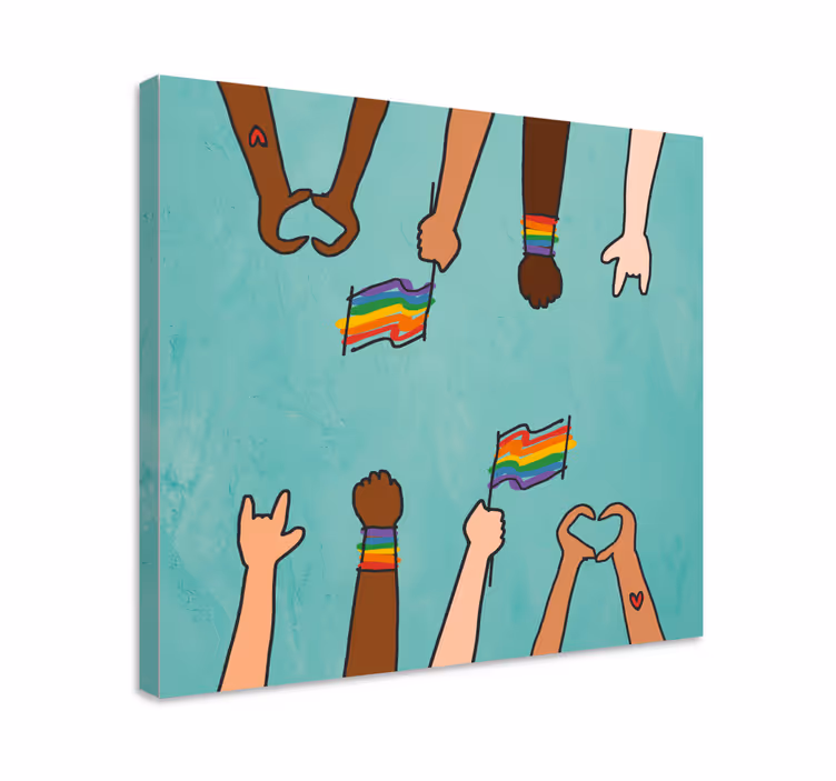 Tablou motivațional unitate în mâini - TenStickers