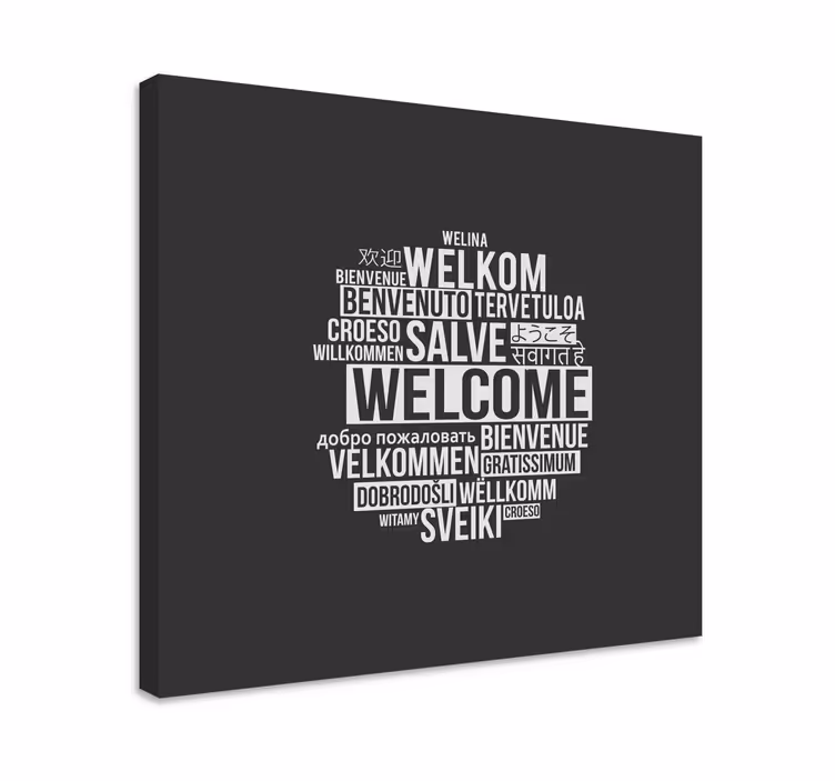 Tablou fraze mesaj de bun venit global - TenStickers