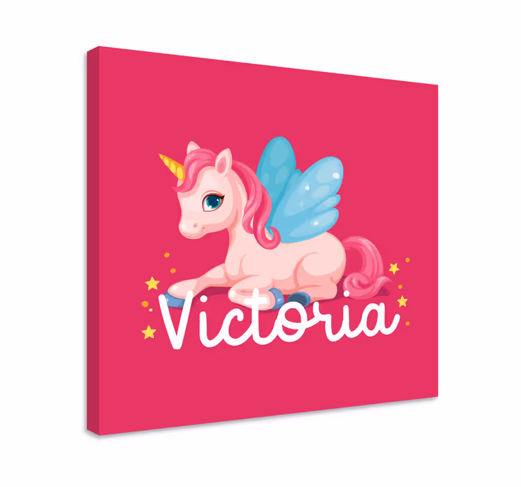Panza personalizată amuzantă unicorn fericit roz - TenStickers
