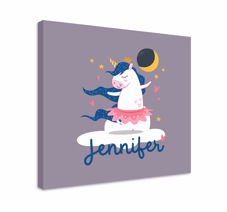 Tablou dinozauri fantezie cu unicorn dansant - TenStickers